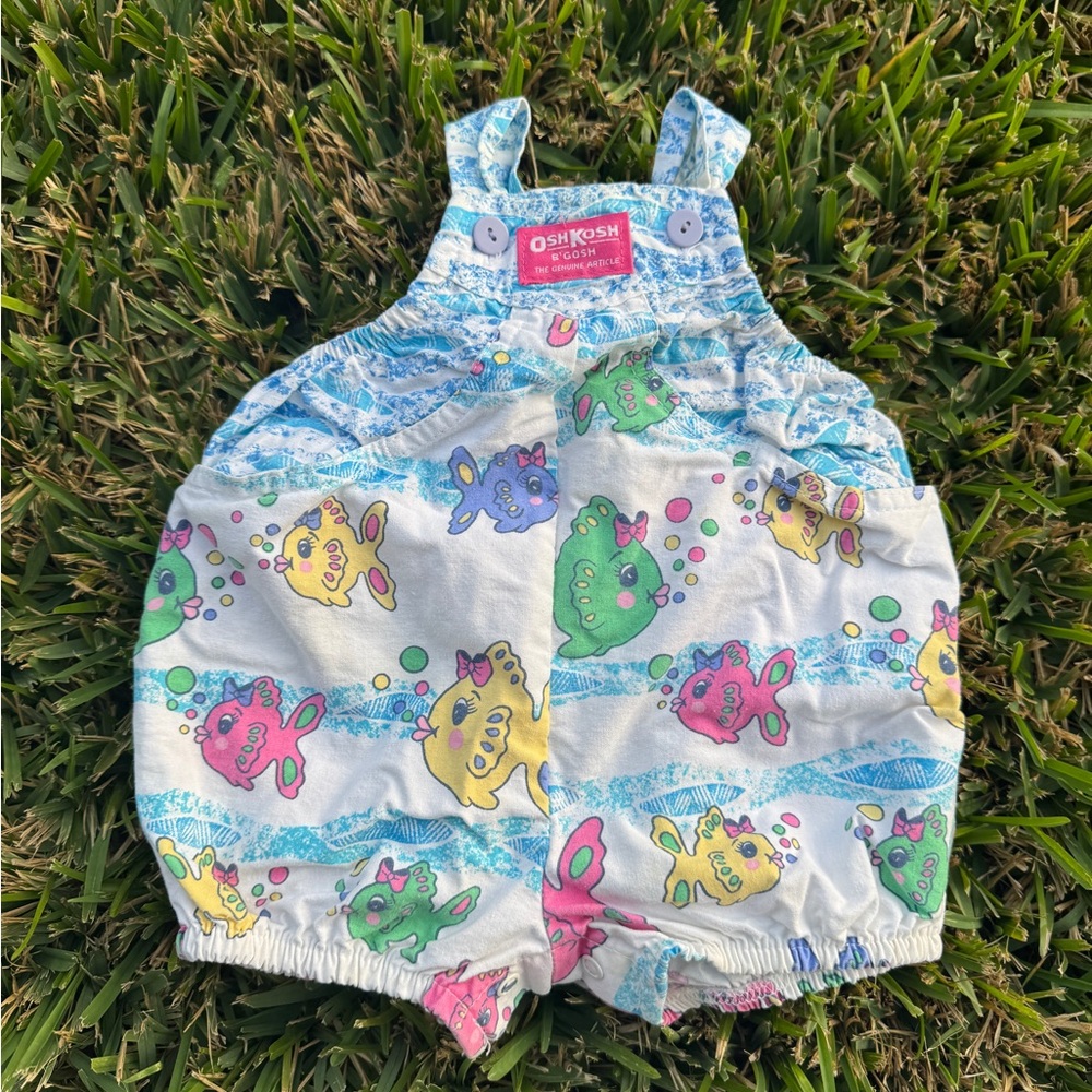 Rare Vintage Oshkosh Fishies Bubble 6/9M
